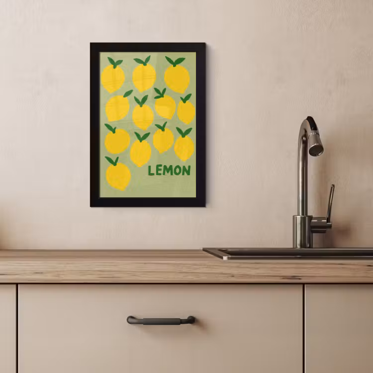 Cadre Photo - Citrons - Feuilles - Jaune - Motif — 3