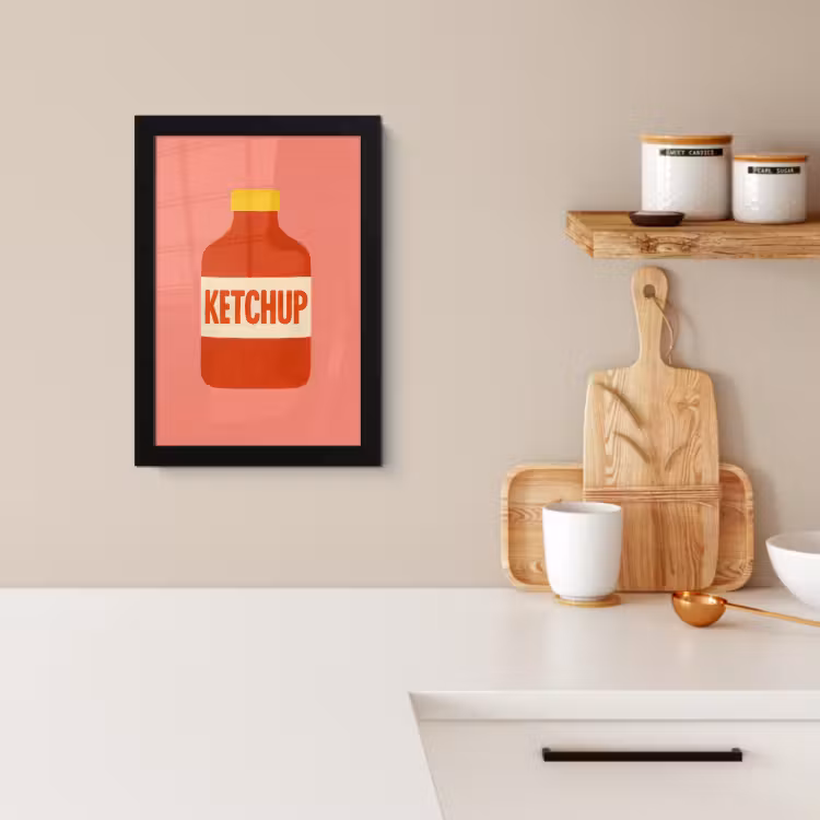 Cadre Photo - Ketchup - Bouteille - Rouge - Minimaliste — 2