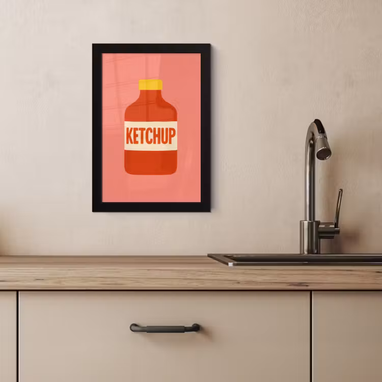 Cadre Photo - Ketchup - Bouteille - Rouge - Minimaliste — 4