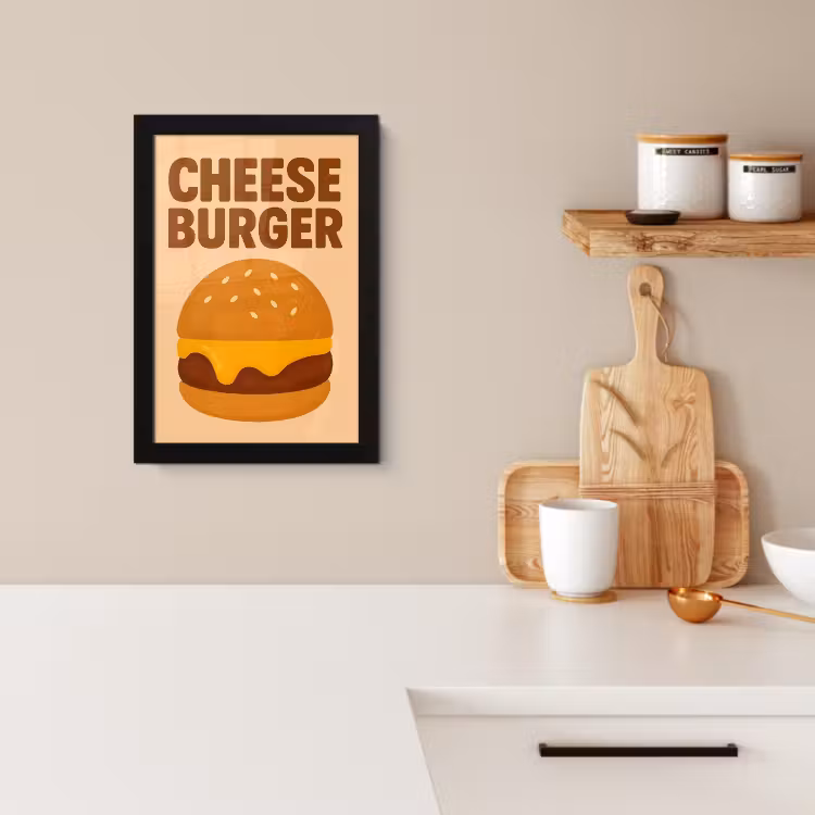 Cadre Photo - Cheeseburger - Minimaliste - Jaune — 2