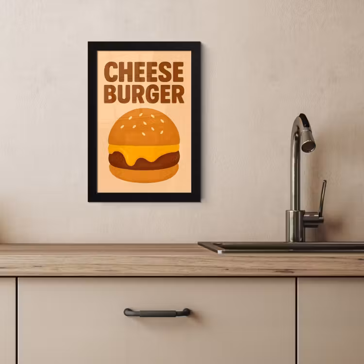 Cadre Photo - Cheeseburger - Minimaliste - Jaune — 3