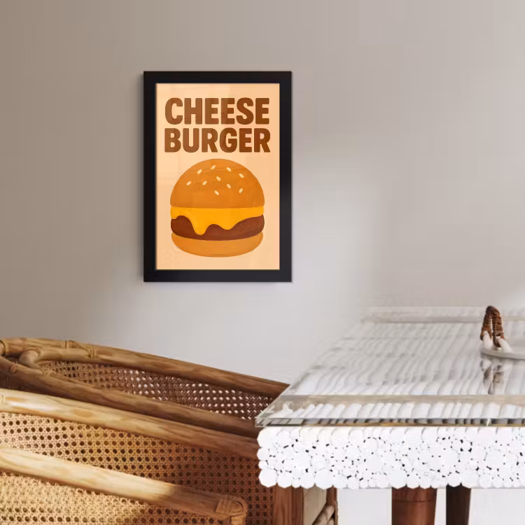 Cadre Photo - Cheeseburger - Minimaliste - Jaune — 4