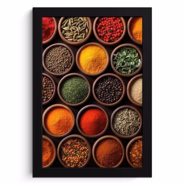 Cadre photo - Plateaux - Bois - Herbes - Coloré — 1