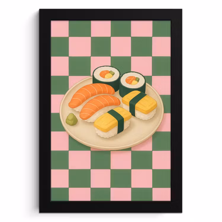Cadre Photo - Sushi - Assiette - Bloquée - Verte — 1
