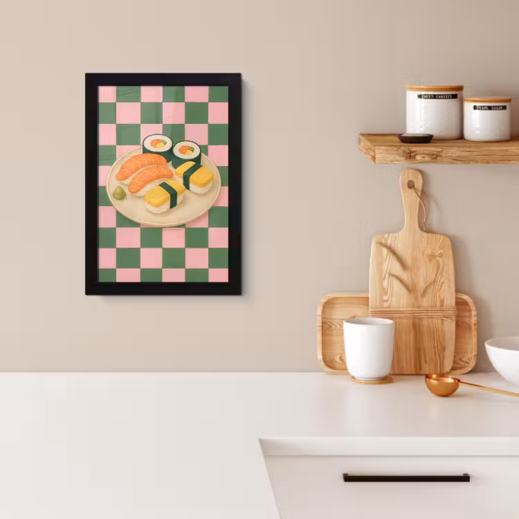 Cadre Photo - Sushi - Assiette - Bloquée - Verte — 2