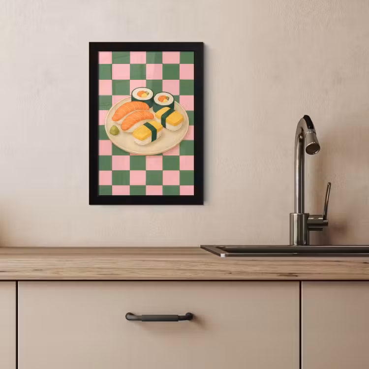 Cadre Photo - Sushi - Assiette - Bloquée - Verte — 4
