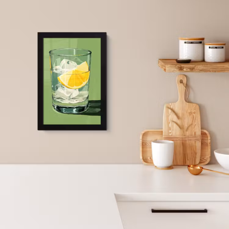 Cadre Photo - Verre - Citron - Glaçons - Vert — 2