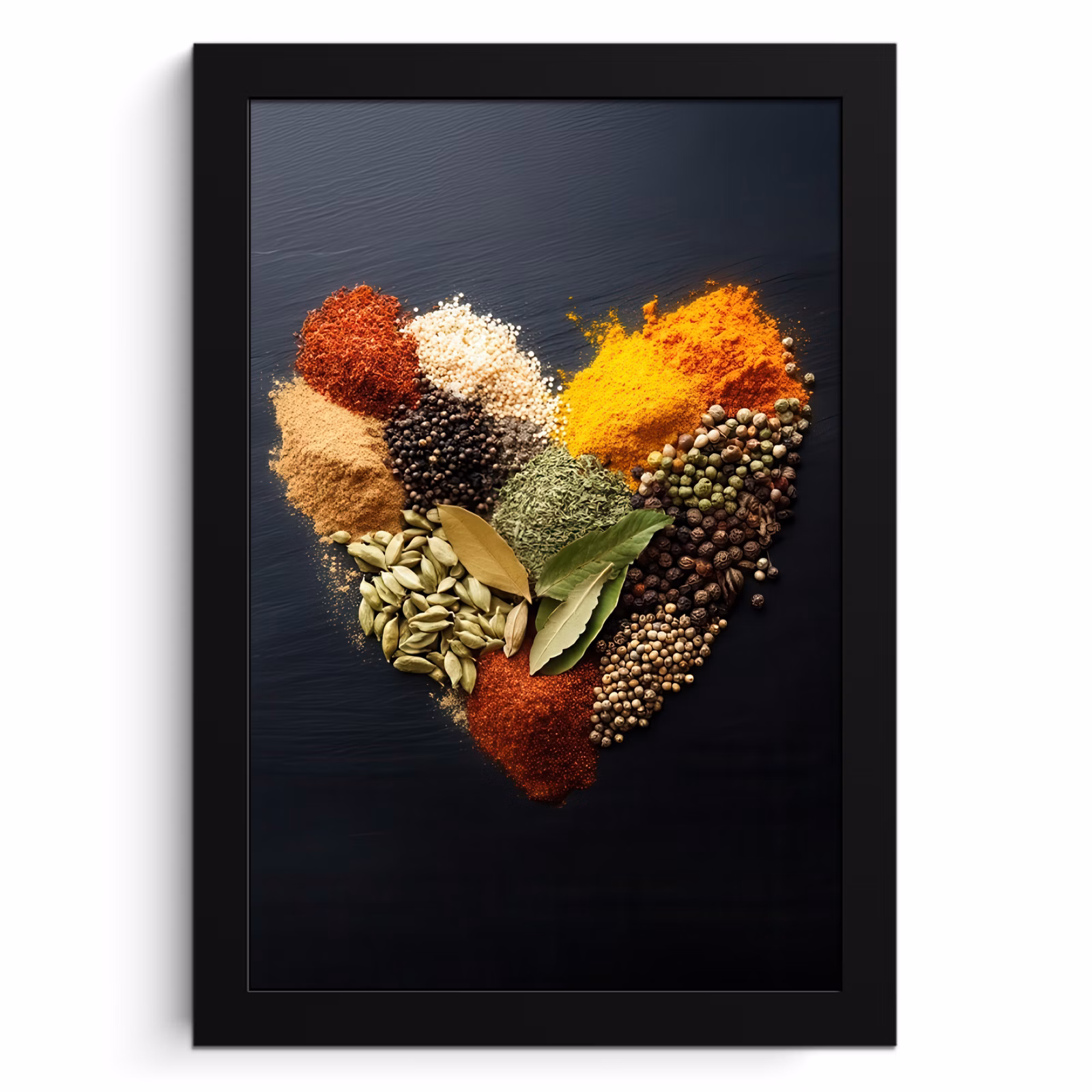 Cadre photo - Épices - Mélange - Forme de coeur - Noir — 1