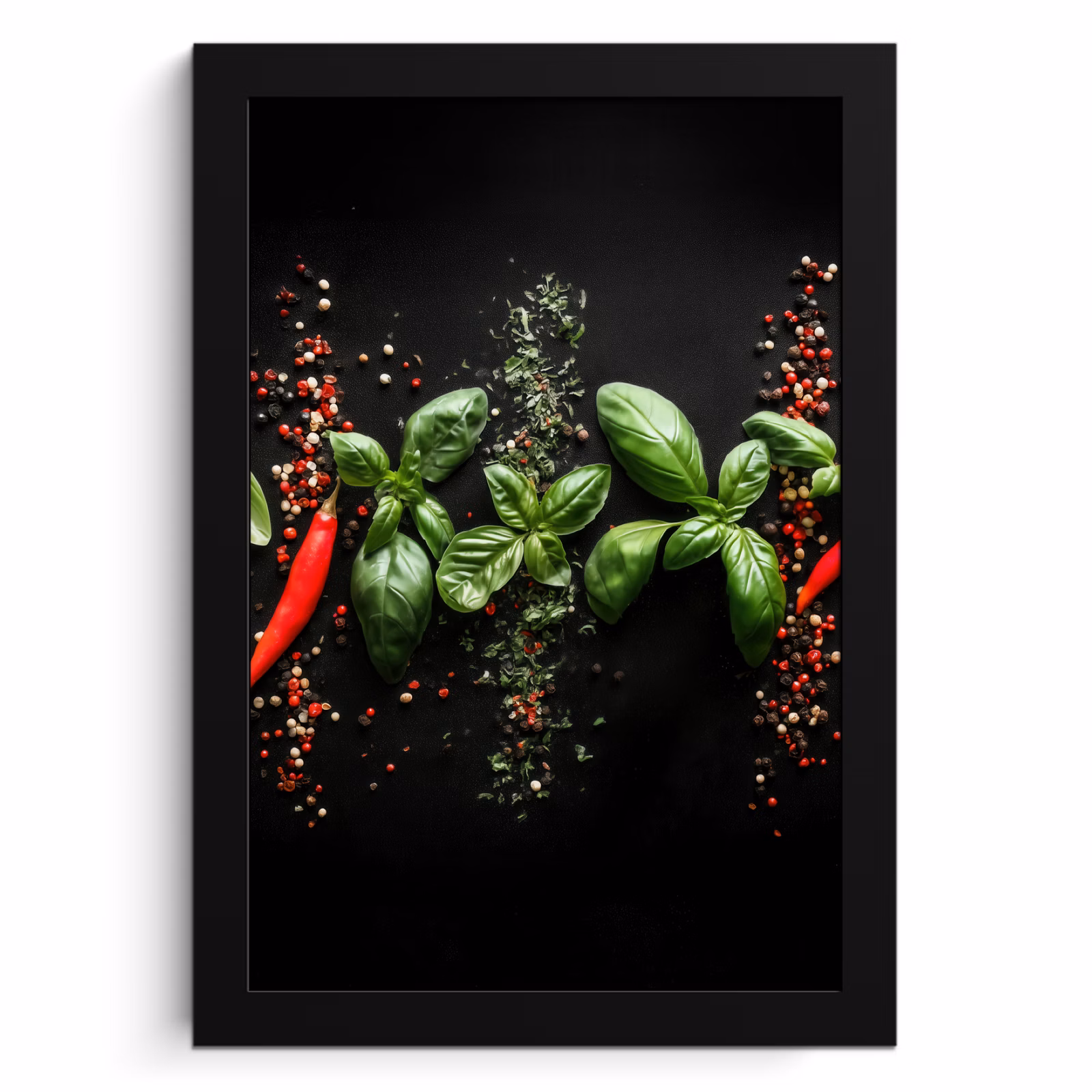Cadre photo - Piment - Basilic - Feuilles - Rouge — 1