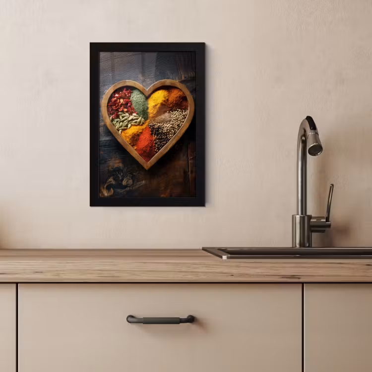 Cadre photo - Bois - Coeur - Coloré - Epices — 4