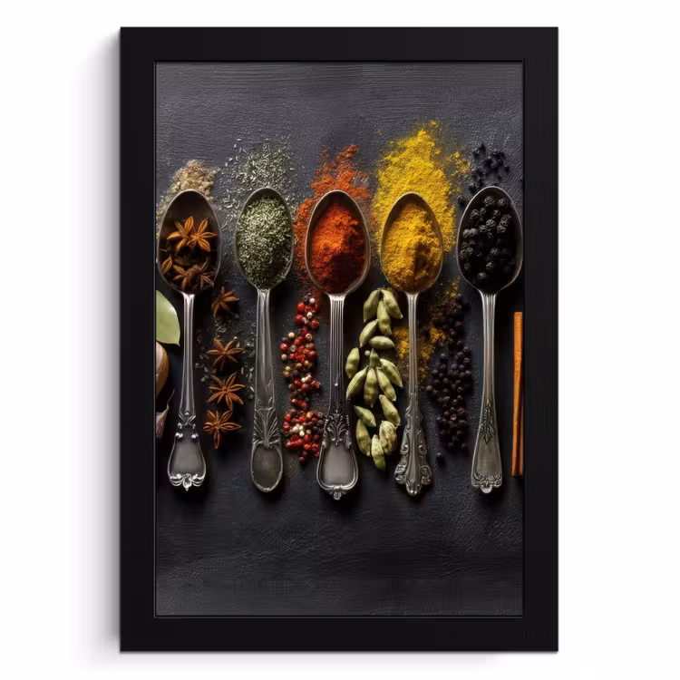 Cadre photo - Cuillères - Épices - Cannelle - Chili — 1