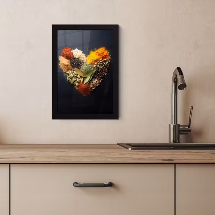 Cadre photo - Épices - Mélange - Forme de coeur - Noir — 3