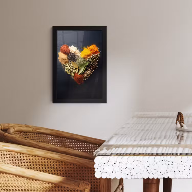 Cadre photo - Épices - Mélange - Forme de coeur - Noir — 4