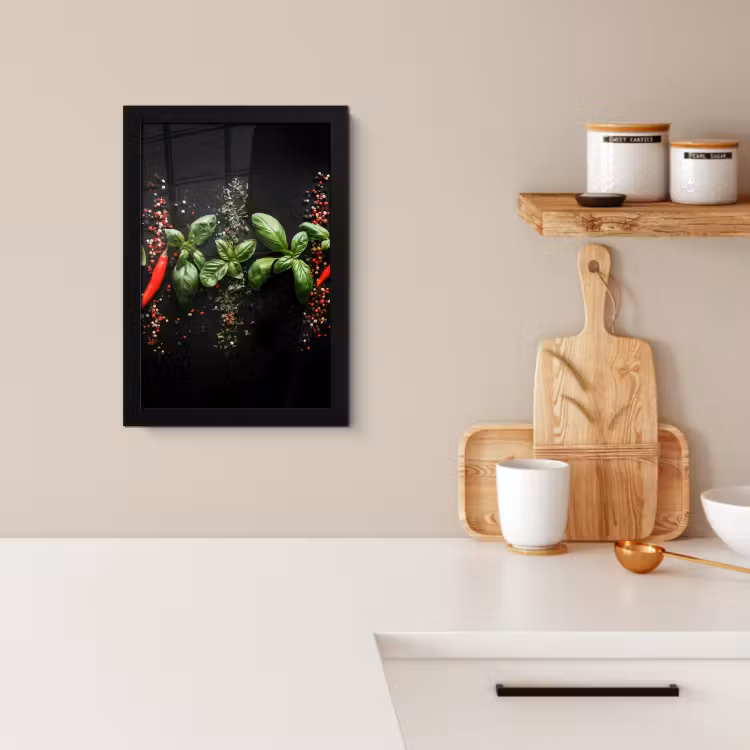 Cadre photo - Piment - Basilic - Feuilles - Rouge — 3
