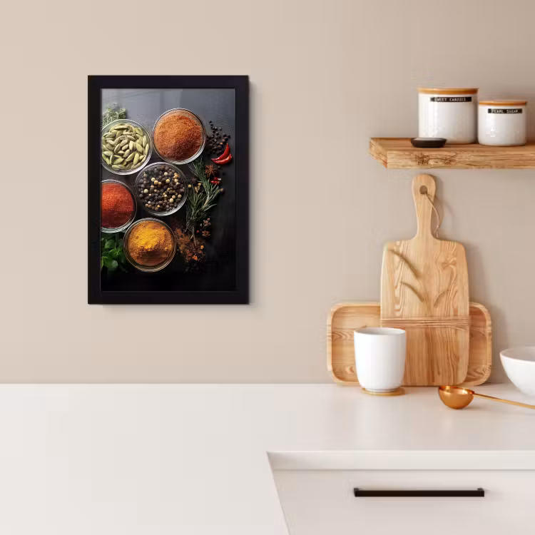 Cadre photo - Verres - Plateaux - Feuilles - Herbes — 3