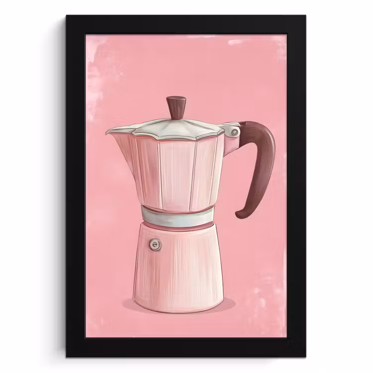 Cadre photo - Rose - Mug pot - Illustration - Café — 1