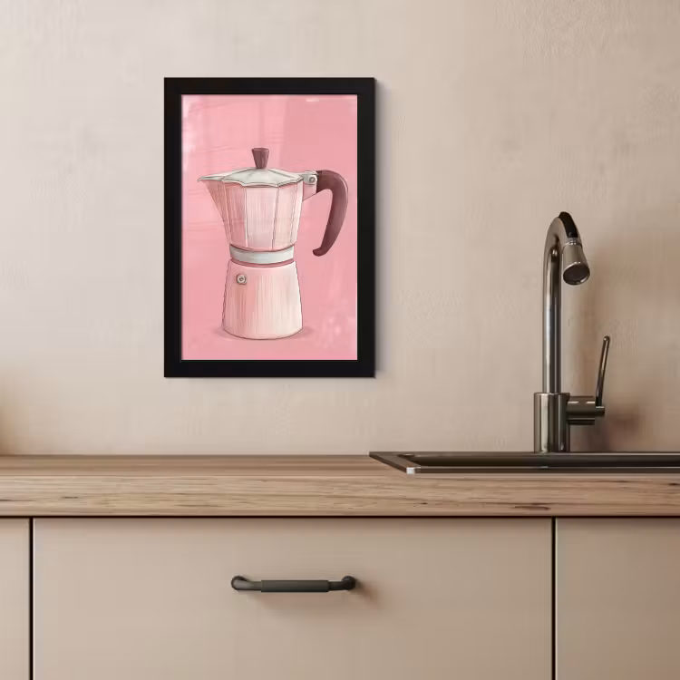 Cadre photo - Rose - Mug pot - Illustration - Café — 3