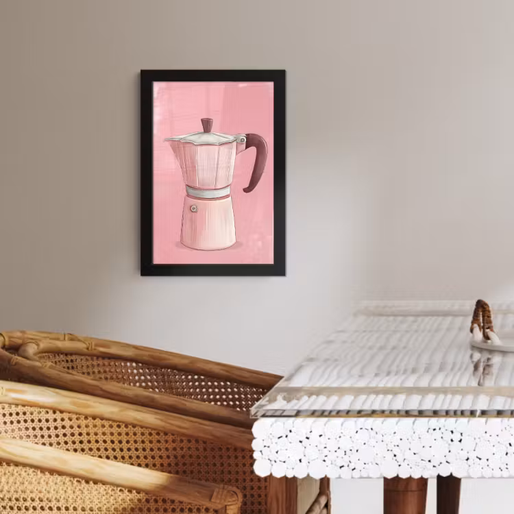 Cadre photo - Rose - Mug pot - Illustration - Café — 4