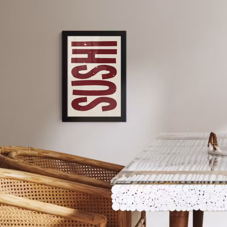 Cadre photo - Sushi - Rouge - Japandi - Décoration — 2