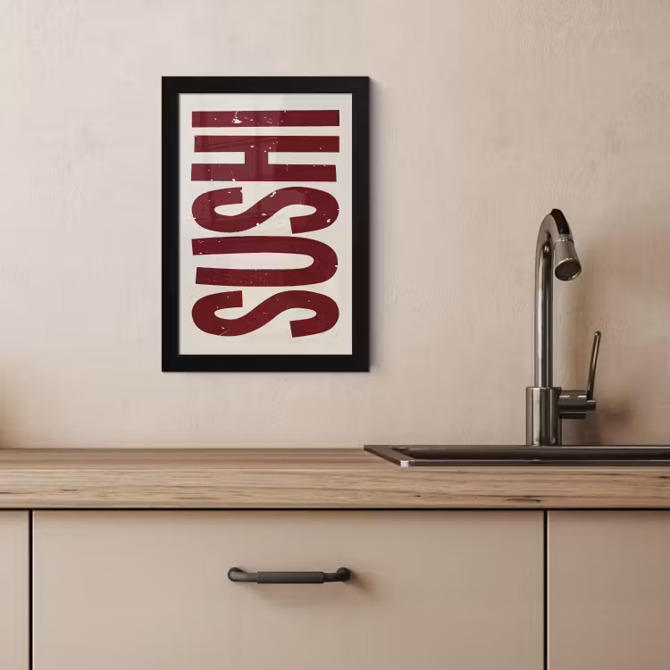 Cadre photo - Sushi - Rouge - Japandi - Décoration — 3