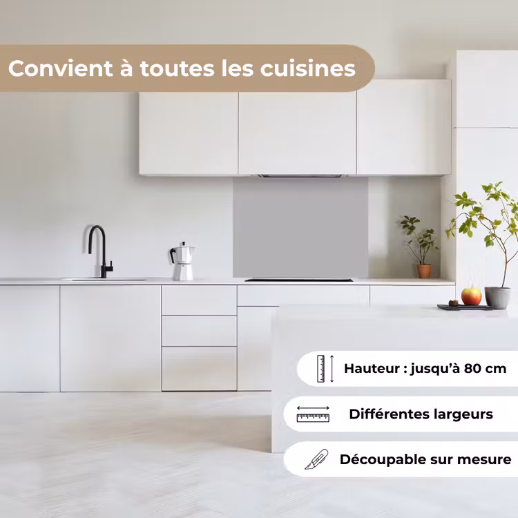 Crédence cuisine - Gris - Imprimé uni — 6
