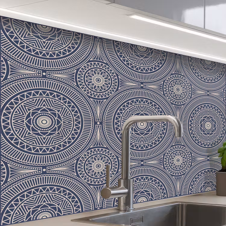 Crédence cuisine - Mandala - Bleu - Motif - Abstrait — 1