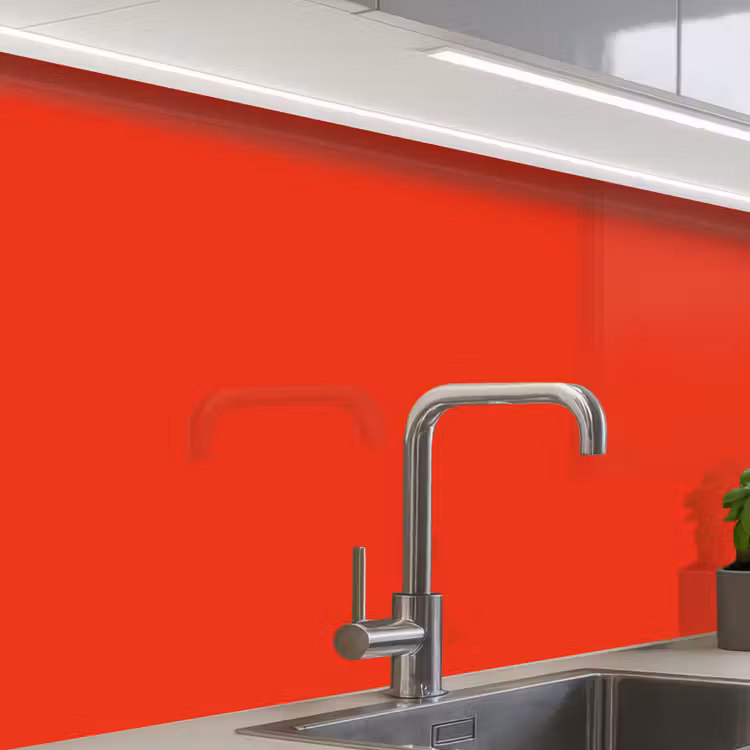 Crédence cuisine - Rouge - Couleur - Solide — 1