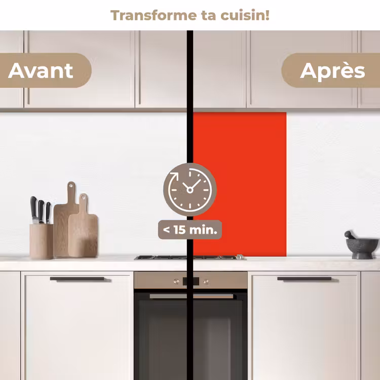 Crédence cuisine - Rouge - Couleur - Solide — 2