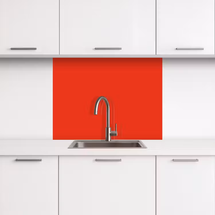 Crédence cuisine - Rouge - Couleur - Solide — 3