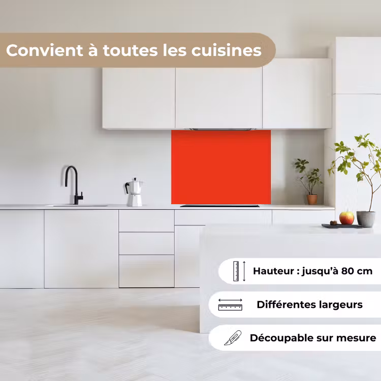 Crédence cuisine - Rouge - Couleur - Solide — 6
