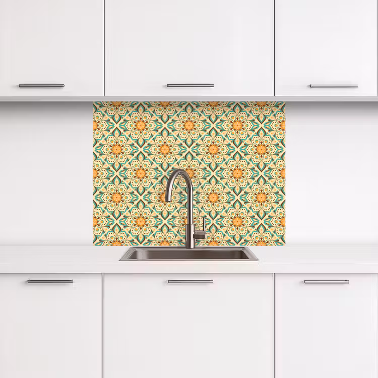Crédence cuisine - Boho - Motifs - Mandala - Fleurs — 3