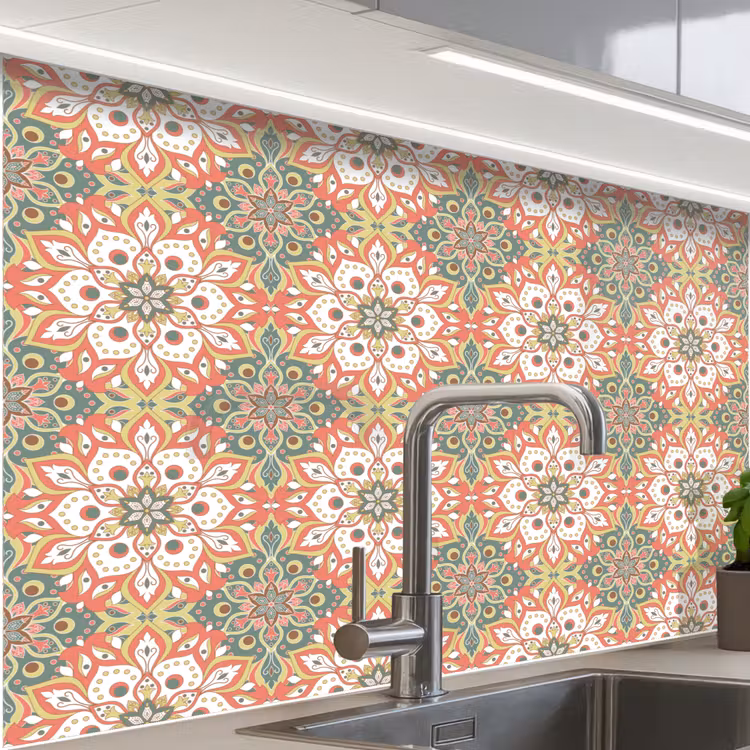 Crédence cuisine - Fleurs - Mandala - Vintage - Patrons — 1
