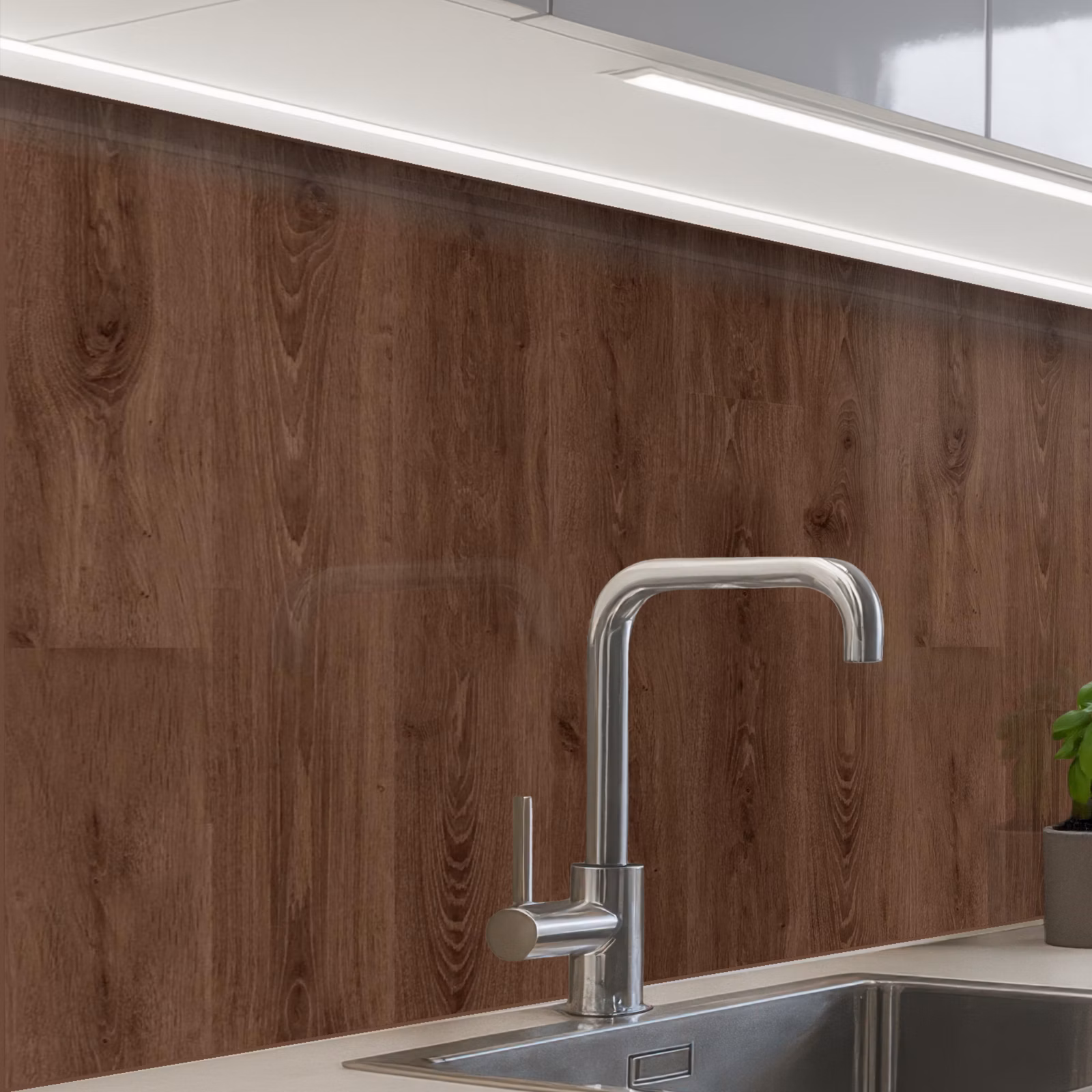 Crédence cuisine - Marron - Motifs - Bois — 1