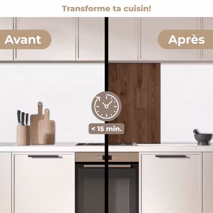 Crédence cuisine - Marron - Motifs - Bois — 2