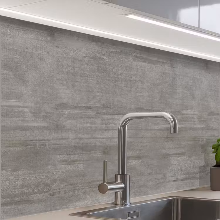 Crédence cuisine - Motif - Béton - Gris — 1