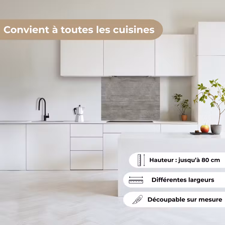 Crédence cuisine - Motif - Béton - Gris — 6