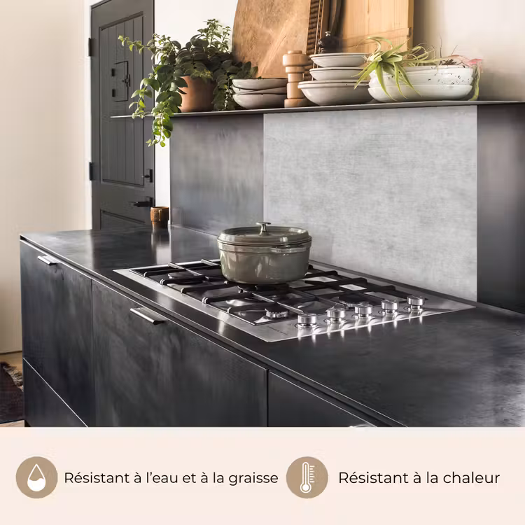 Crédence cuisine - Béton - Gris - Industriel - Motif — 4