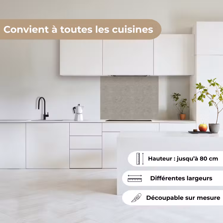 Crédence cuisine - Béton - Gris - Motifs - Industriel — 6