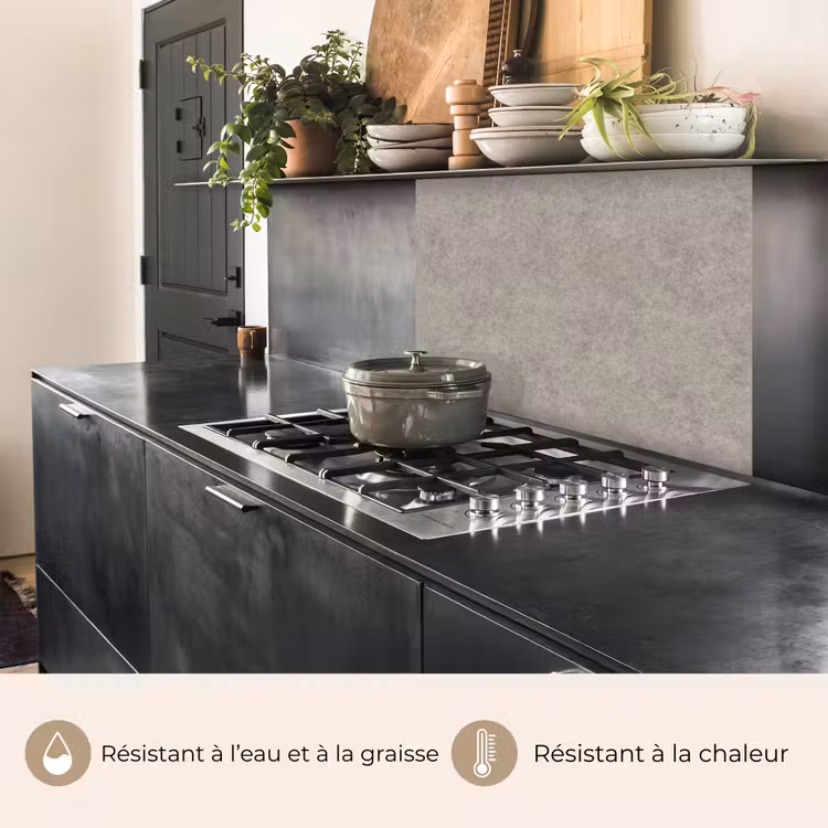 Crédence cuisine - Motif - Béton - Gris — 4