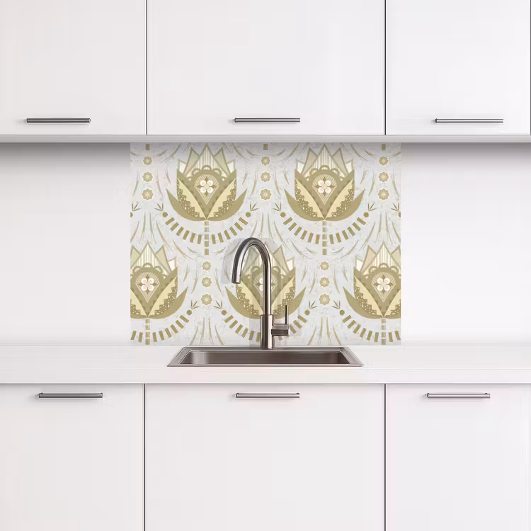 Crédence cuisine - Fleurs - Or - Motifs — 3