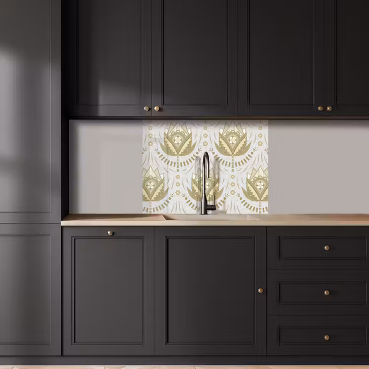 Crédence cuisine - Fleurs - Or - Motifs — 5