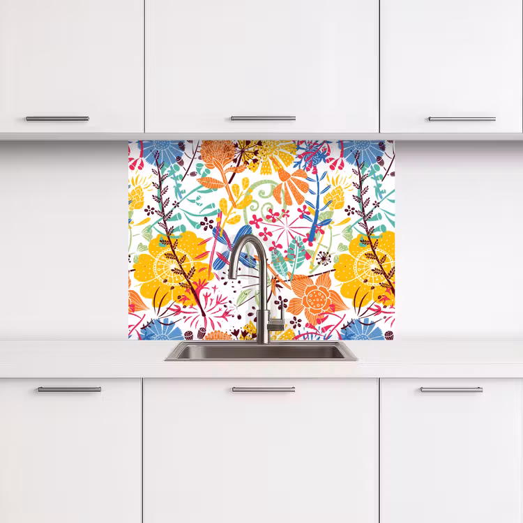Crédence cuisine - Fleurs - Plantes - Arc-en-ciel - Motifs — 3