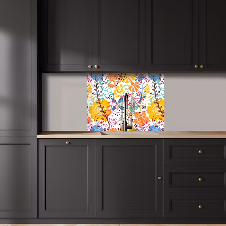 Crédence cuisine - Fleurs - Plantes - Arc-en-ciel - Motifs — 5