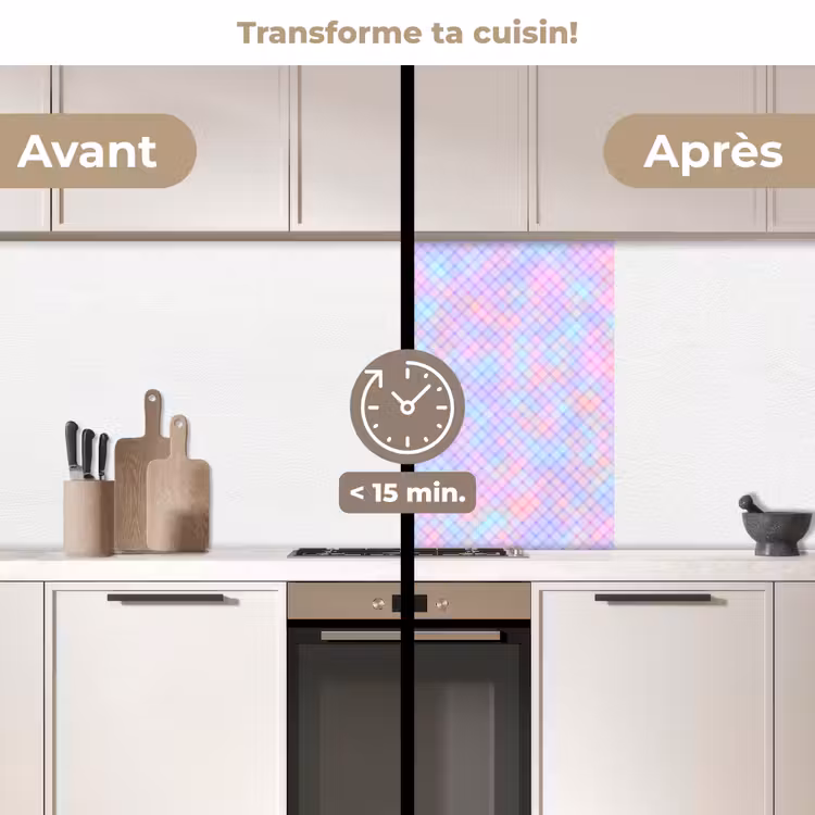 Crédence cuisine - Design - Géométrie - Rose — 2
