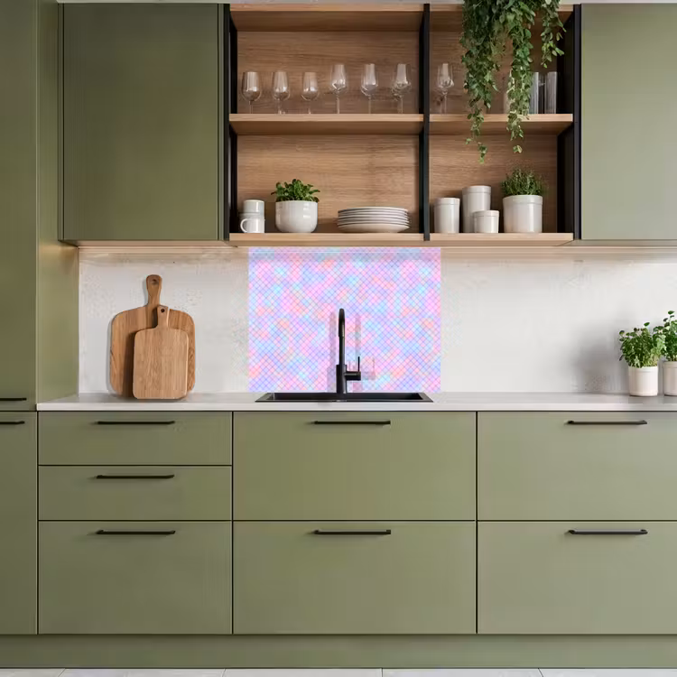 Crédence cuisine - Design - Géométrie - Rose — 7