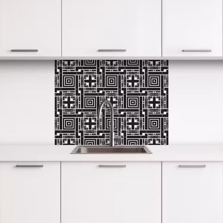 Crédence cuisine - Géométrie - Motif - Noir — 3