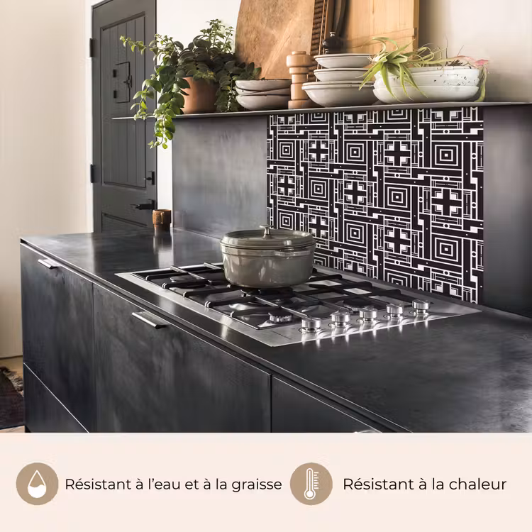 Crédence cuisine - Géométrie - Motif - Noir — 4