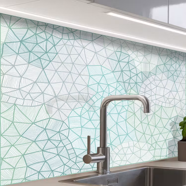 Crédence cuisine - Géométrie - Motif - Vert — 1