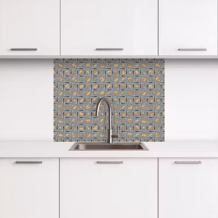 Crédence cuisine - Marron - Motifs - Géométrie — 3