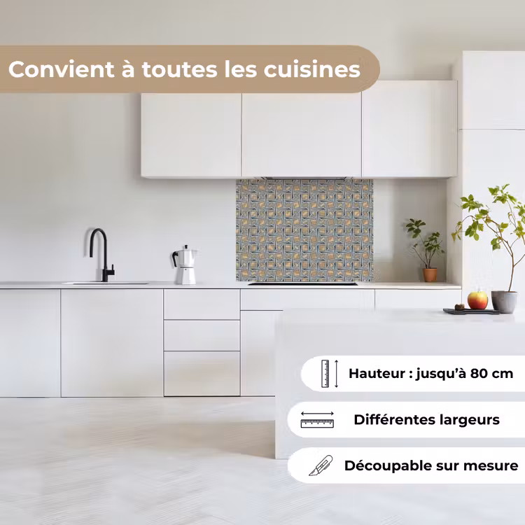 Crédence cuisine - Marron - Motifs - Géométrie — 6